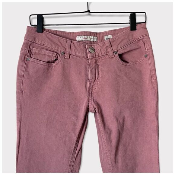 BKE Payton Mauve Raw Hem Skinny Jeans Sz 26 Long - Picture 3 of 8